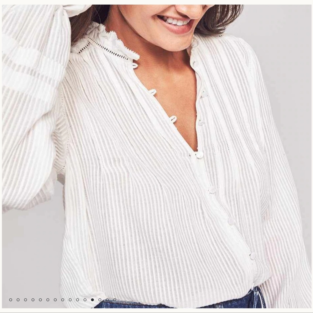Faherty Willa Top WHITE sz-XL (like new- worn once for 2 hours)